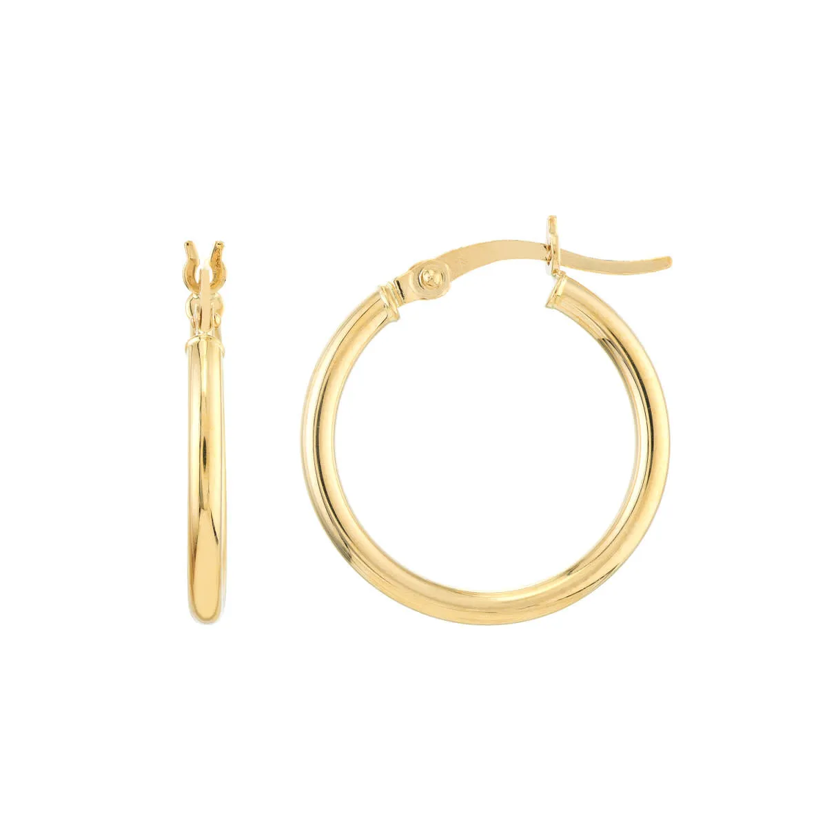 10K Yellow Gold 2x20mm Hoop Earrings