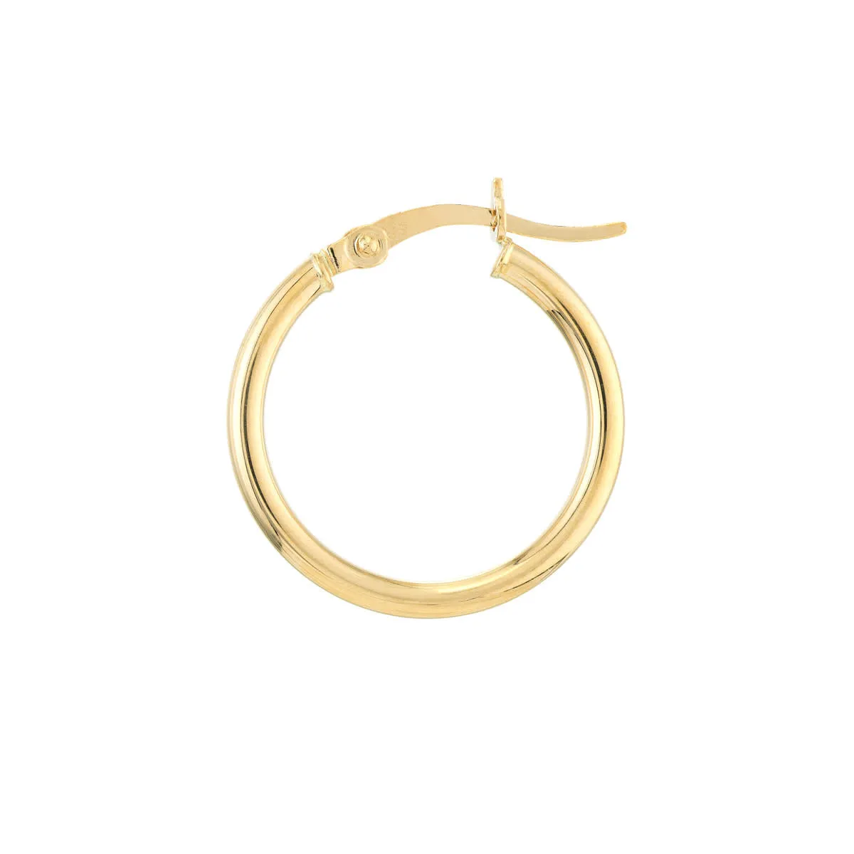 10K Yellow Gold 2x20mm Hoop Earrings