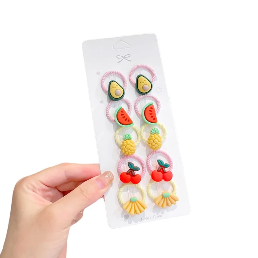 10Pcs Baby Hair Rope  Fruit Children hair accessories Headdresses Banana Strawberry