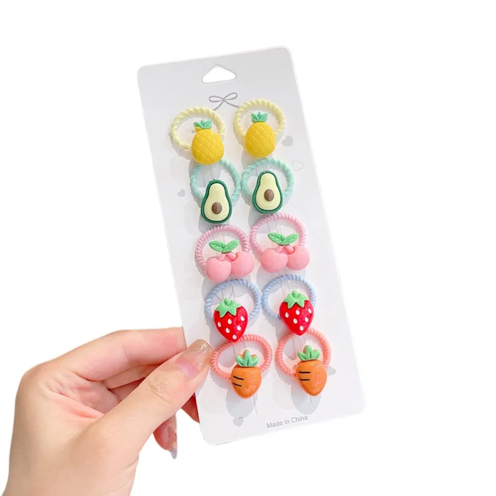 10Pcs Baby Hair Rope  Fruit Children hair accessories Headdresses Banana Strawberry