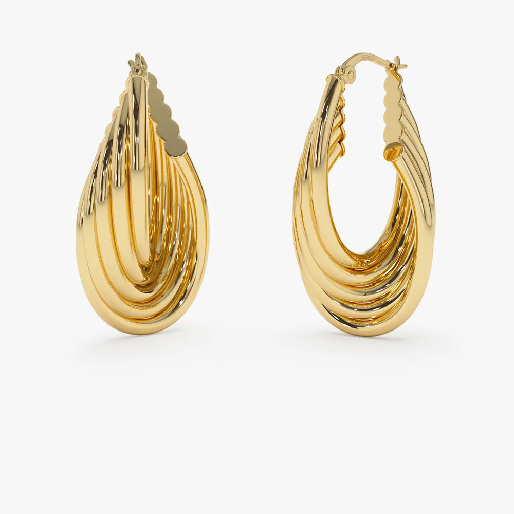 14k Chunky Twisted Hoop Earrings