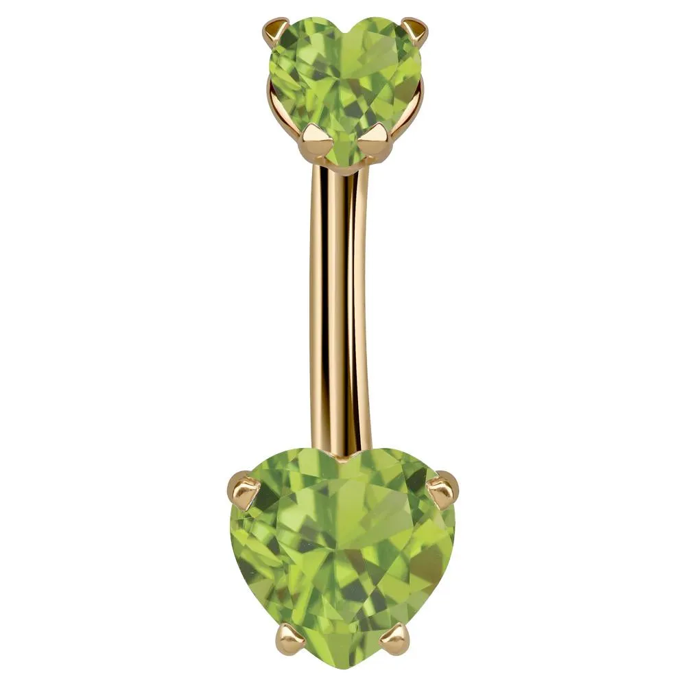 14K Yellow Gold Loved Up Gem Belly Rings