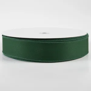 1.5" Diagonal Weave Fabric Ribbon: Hunter Green (50 Yards)