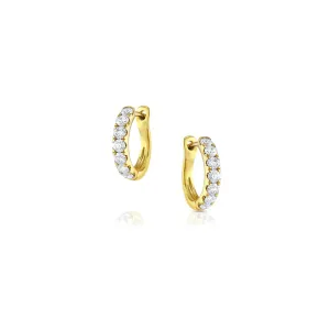 18k Yellow Gold 0.55ctw Diamond Huggie Hoops