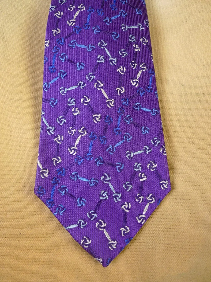 24/0265 new & unworn turnbull & asser Jermyn St. purple blue 100% silk tie