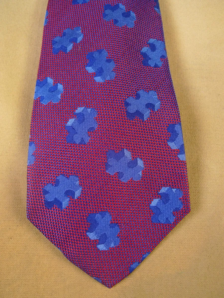 24/0282 new & unworn turnbull & asser Jermyn St. blue red jigsaw pattern 100% silk tie