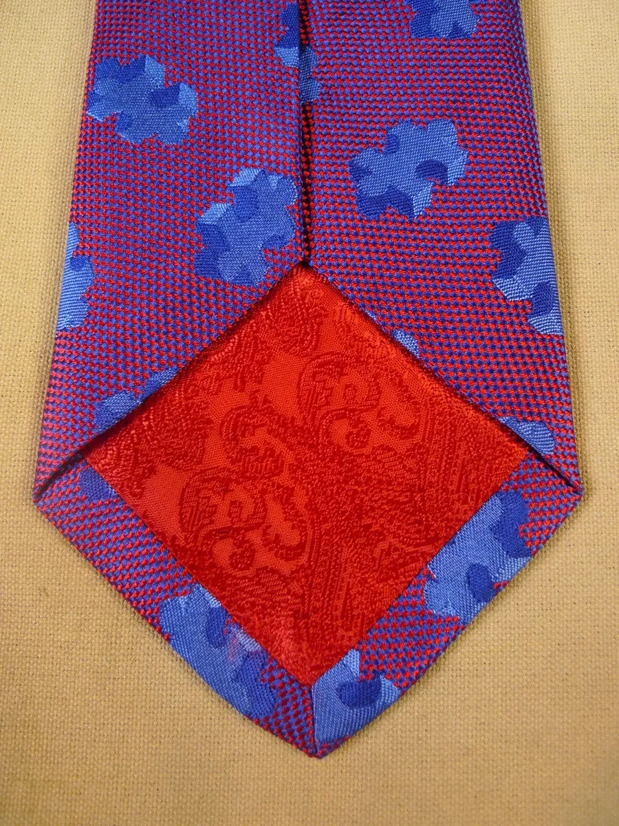 24/0282 new & unworn turnbull & asser Jermyn St. blue red jigsaw pattern 100% silk tie