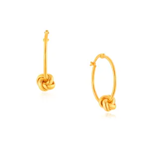 916 Gold Knotty Hoop Earrings