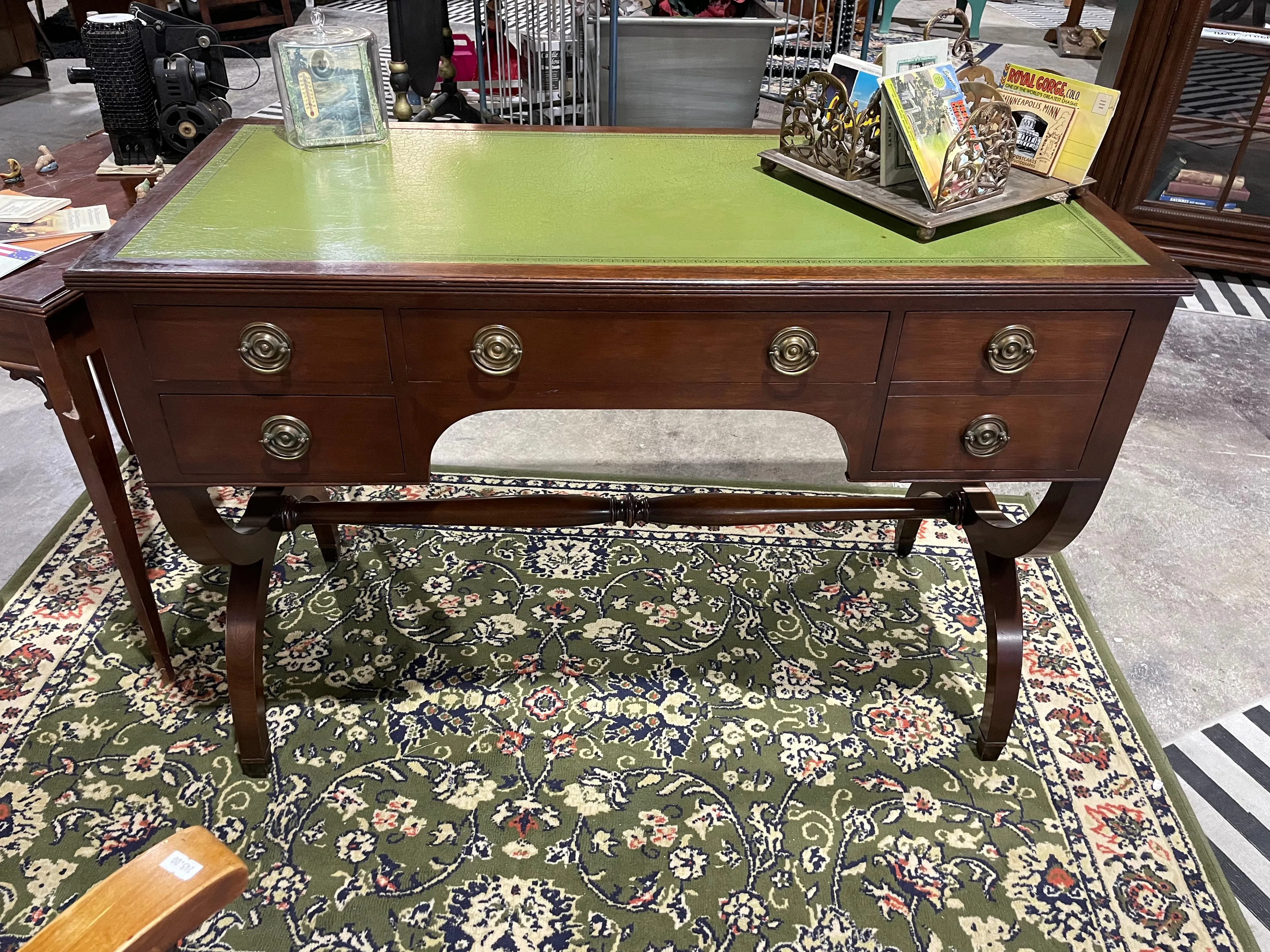 Antique Leather-Topped Desk