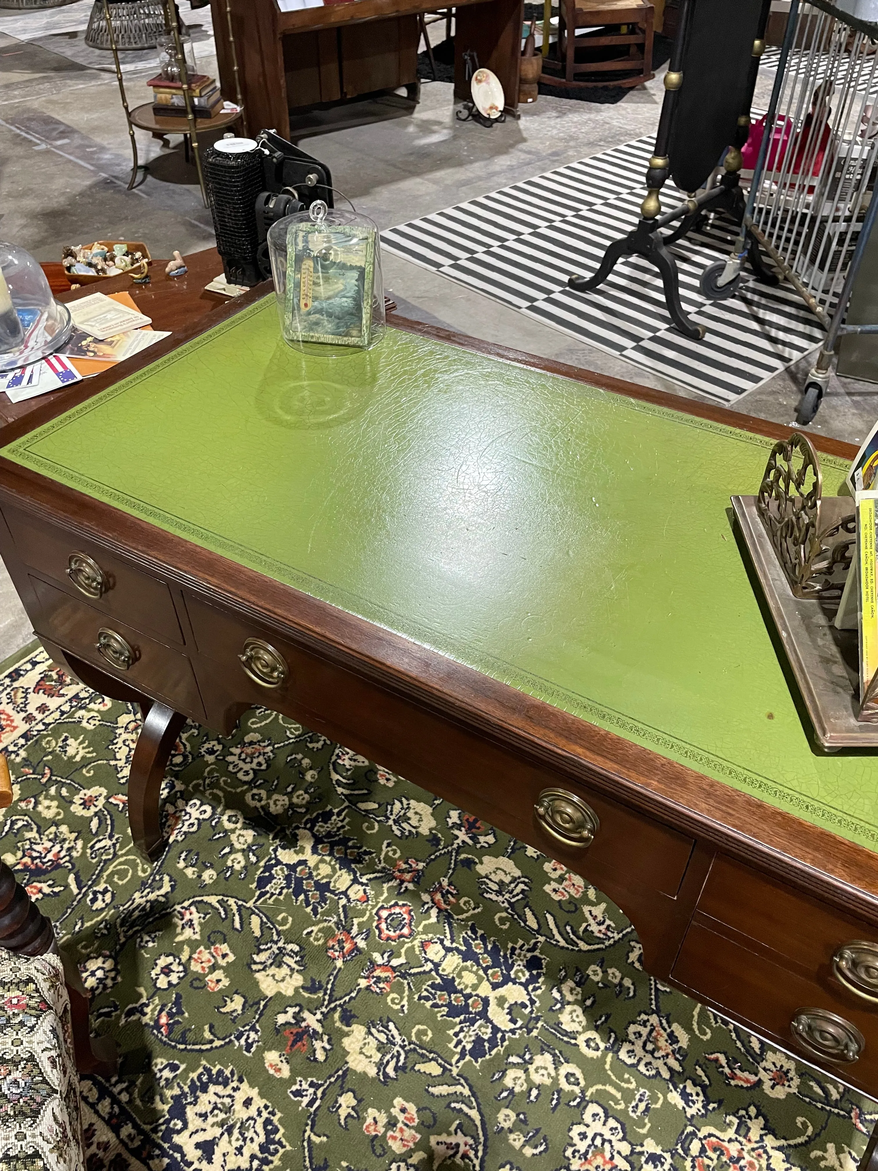 Antique Leather-Topped Desk