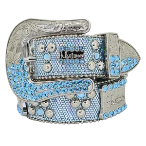 b.b. Simon Light Blue Mermaid Crystal Belt