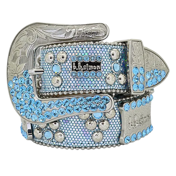 b.b. Simon Light Blue Mermaid Crystal Belt