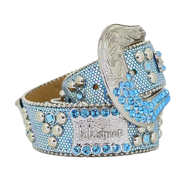 b.b. Simon Light Blue Mermaid Crystal Belt