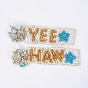 Beaded Yea Haw Earrings