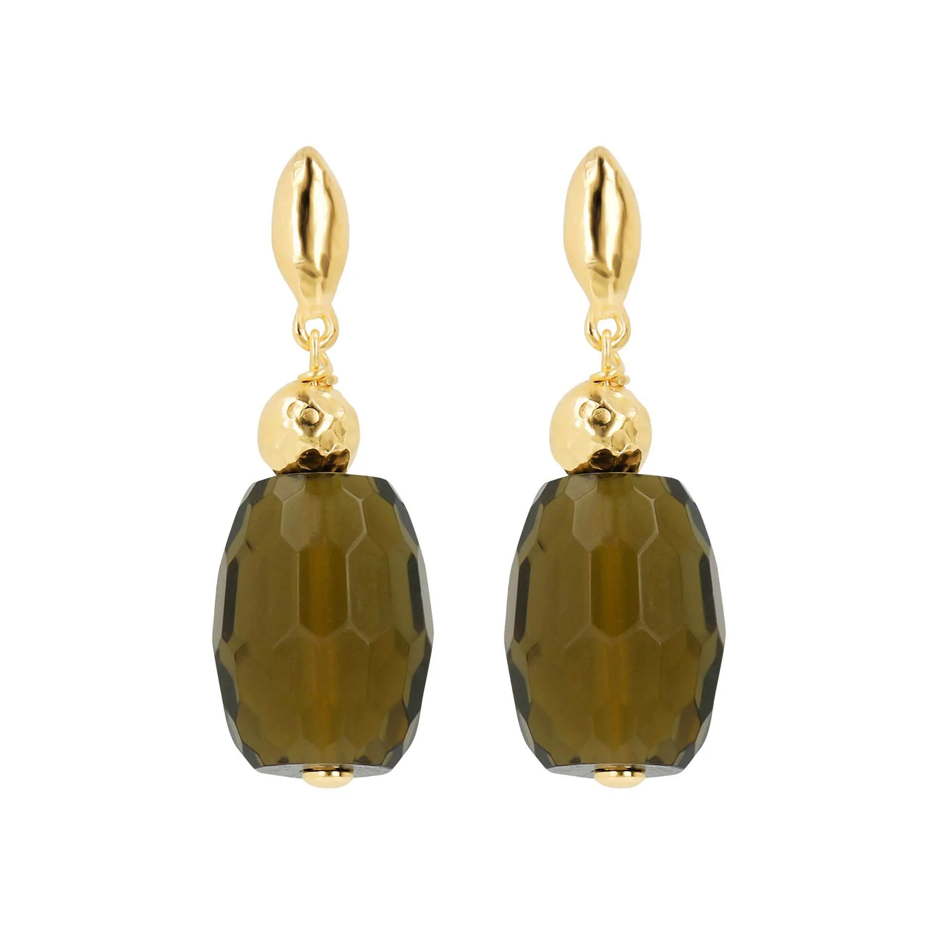 Bellissimo Bronzo Faceted Smoky Quartz Earrings