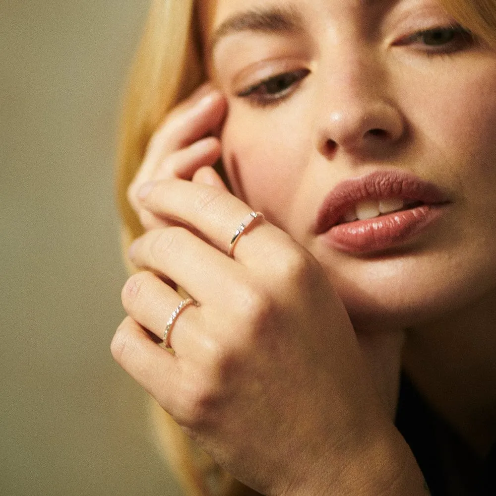 Beloved Fine Pink Opal Band Ring Sterling Silver