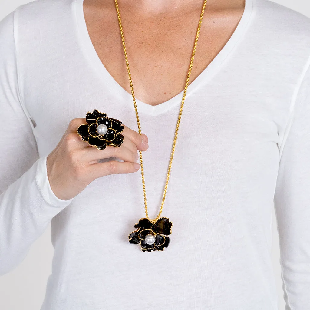 Black Flower Pendant