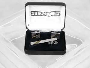 Boy's Cuff Links/Tie Bar 24908 Silver-Gold