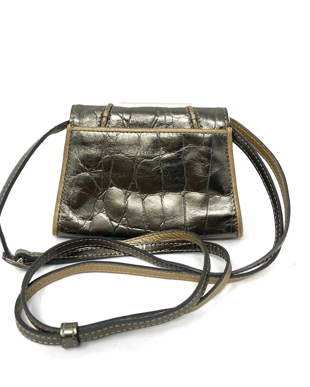 Brighton Pewter Reptile Metallic Designer Purse