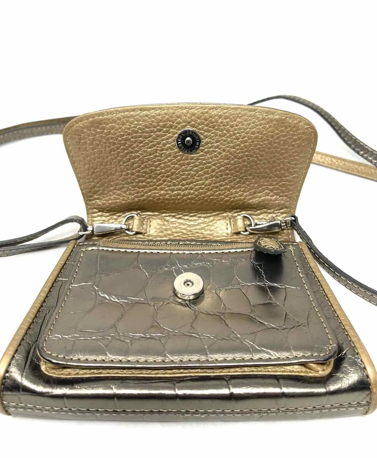 Brighton Pewter Reptile Metallic Designer Purse