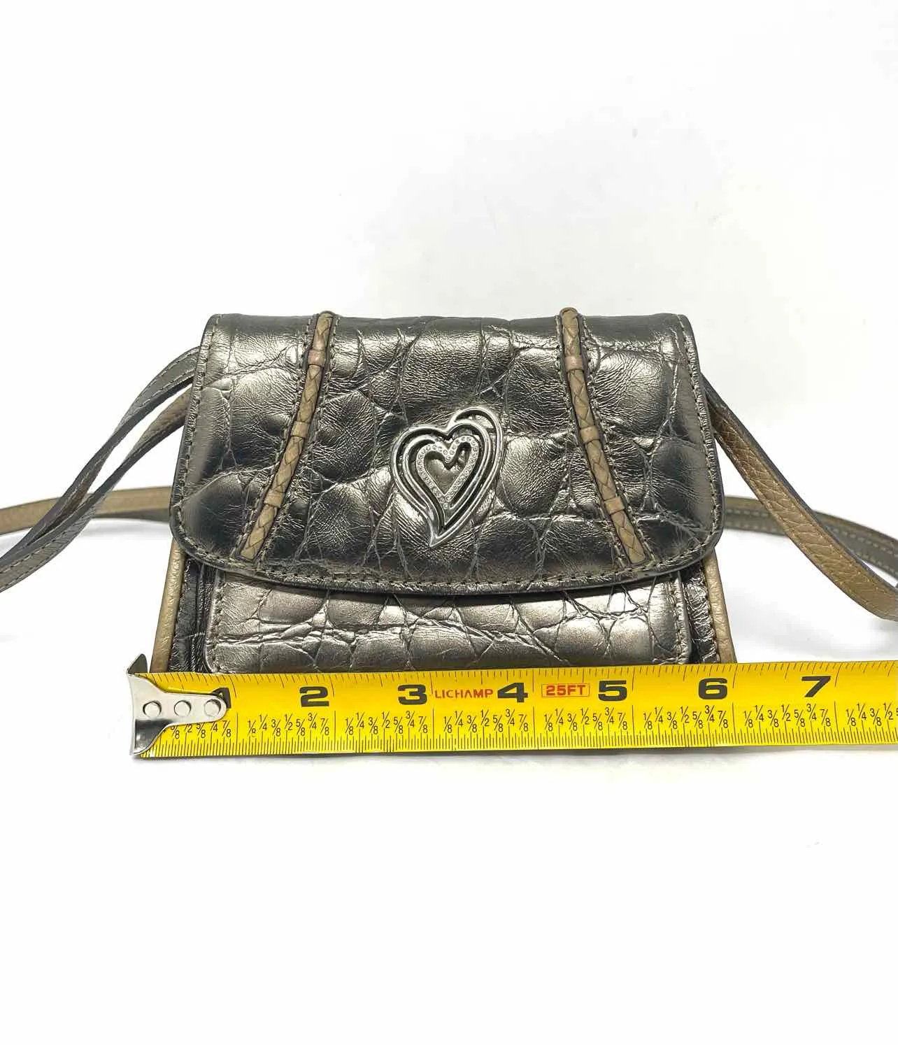 Brighton Pewter Reptile Metallic Designer Purse