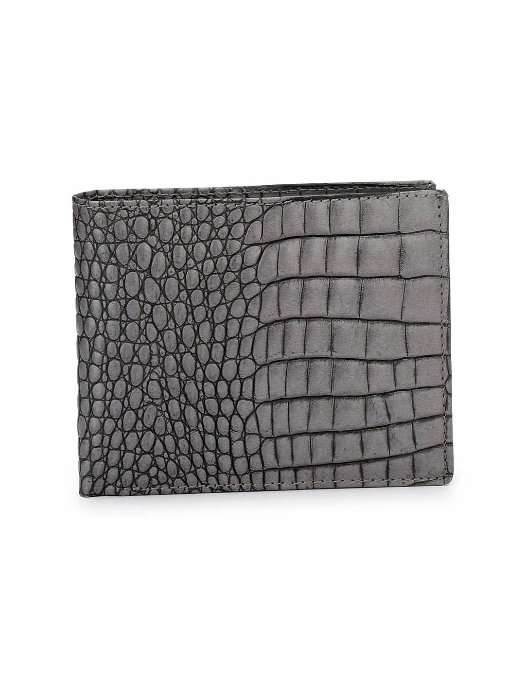 BS-CROCO-1568 GREY LEATHER WALLETS