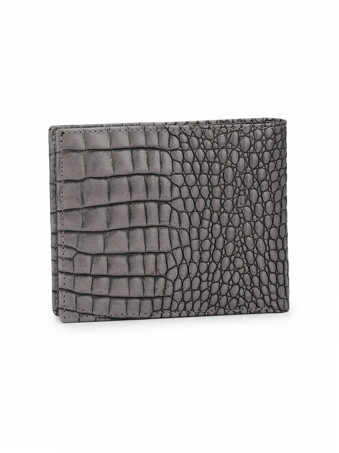 BS-CROCO-1568 GREY LEATHER WALLETS