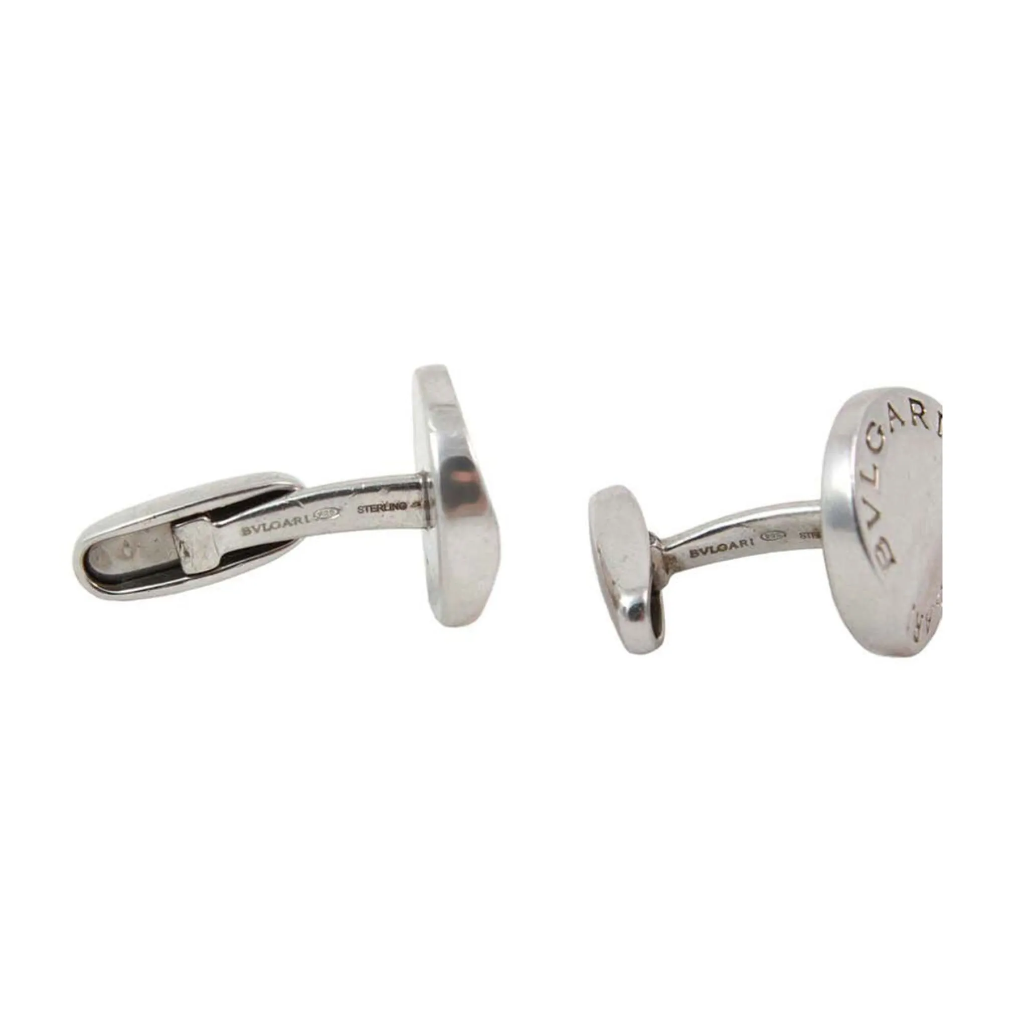 BVLGARI Circa 1990s Sterling Silver Cufflinks