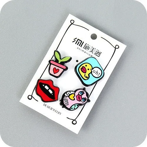 Cartoon Collar Acrylic Badge Enamel Pins