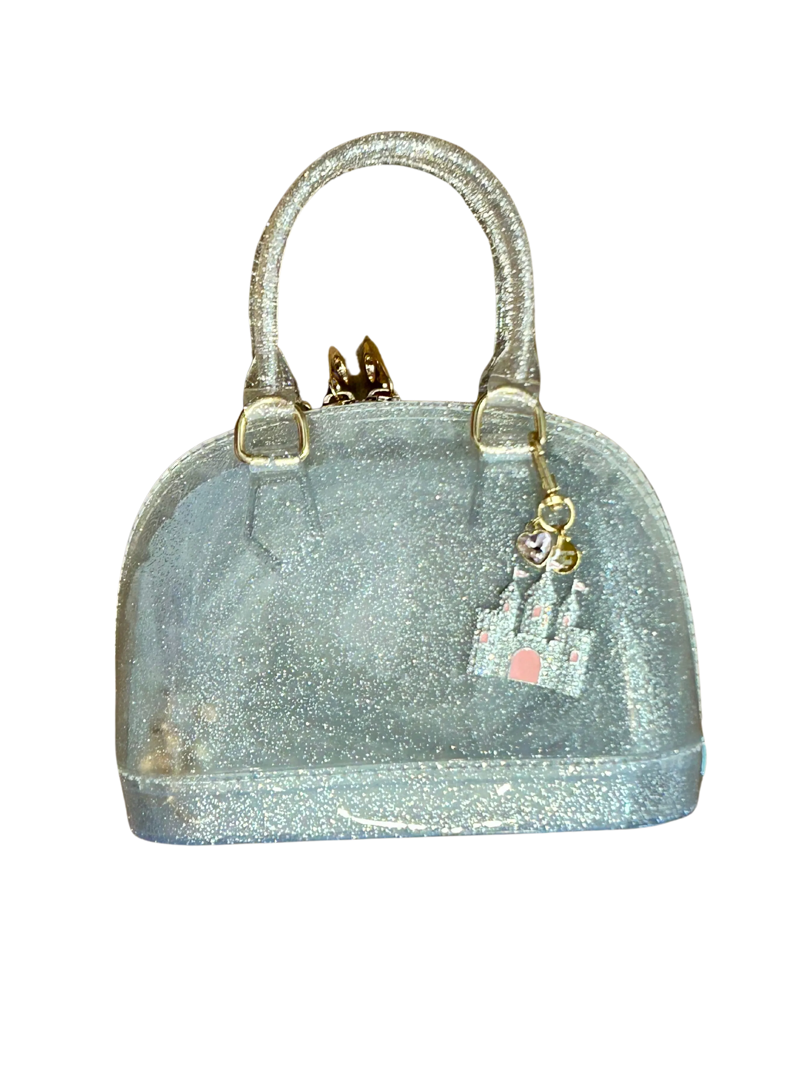 Cate Silver Sparkle Purse w/Crystal Castle Charm