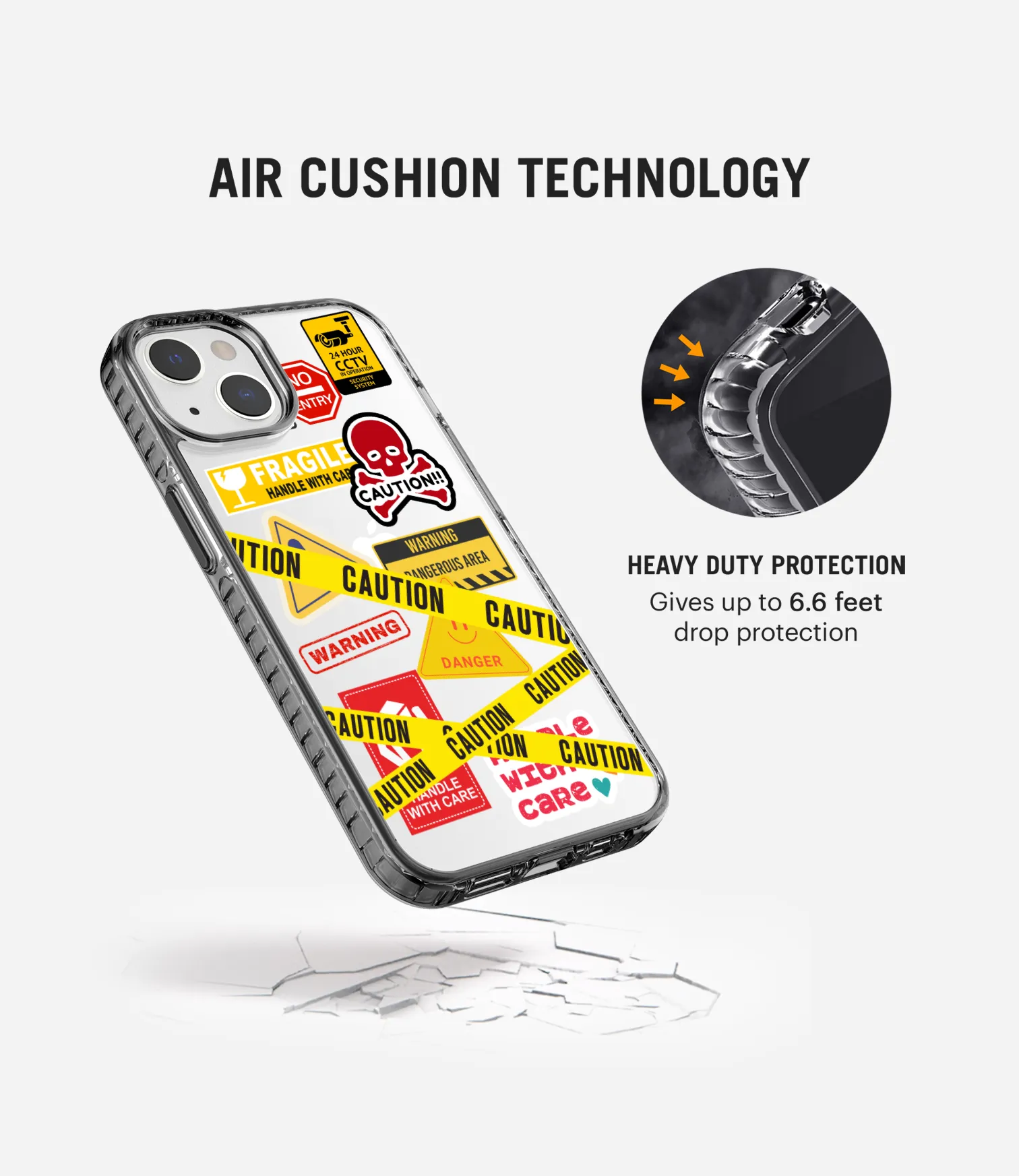 Caution Canvas Stride 2.0 Clear Phone Case