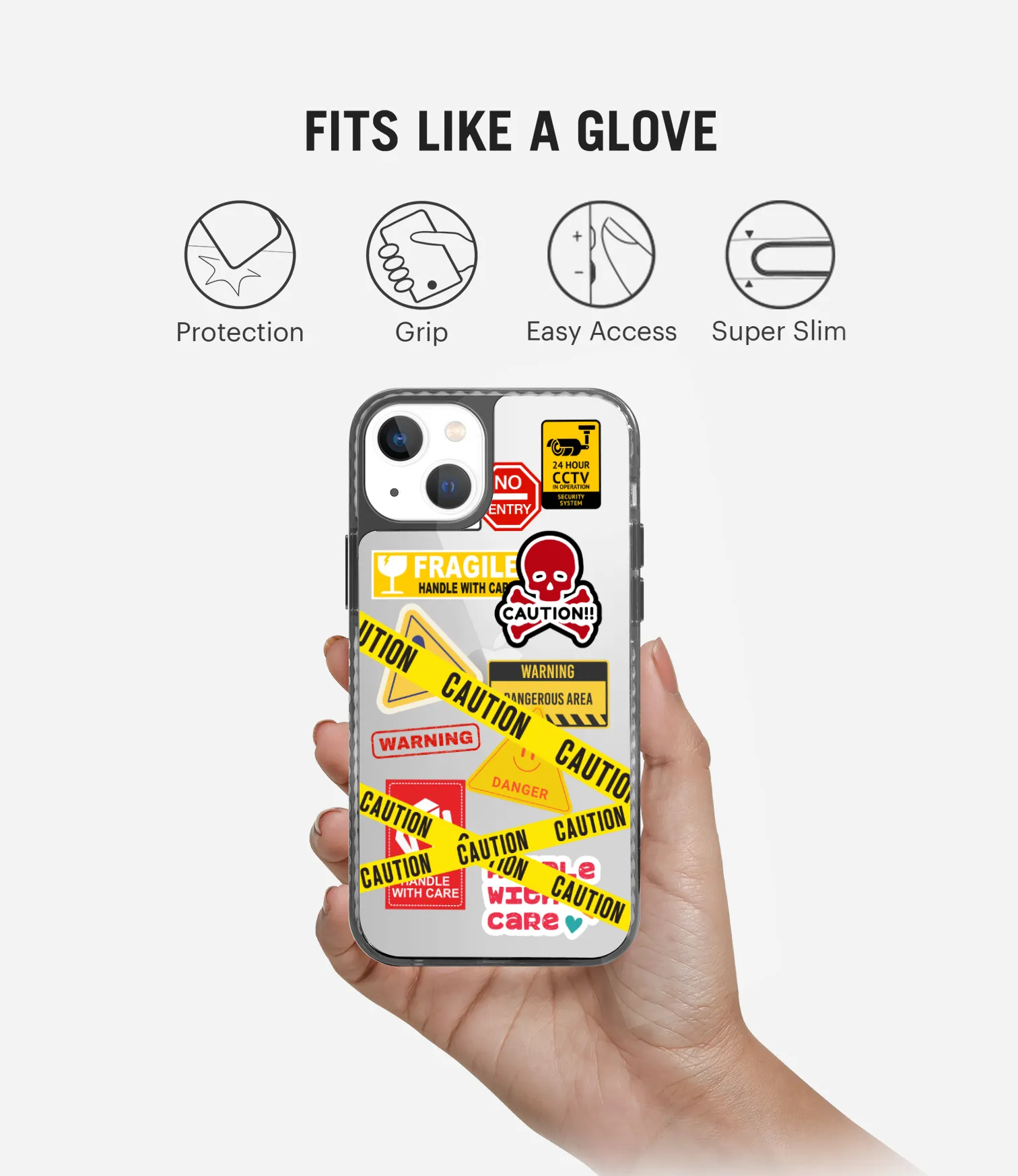 Caution Canvas Stride 2.0 Clear Phone Case