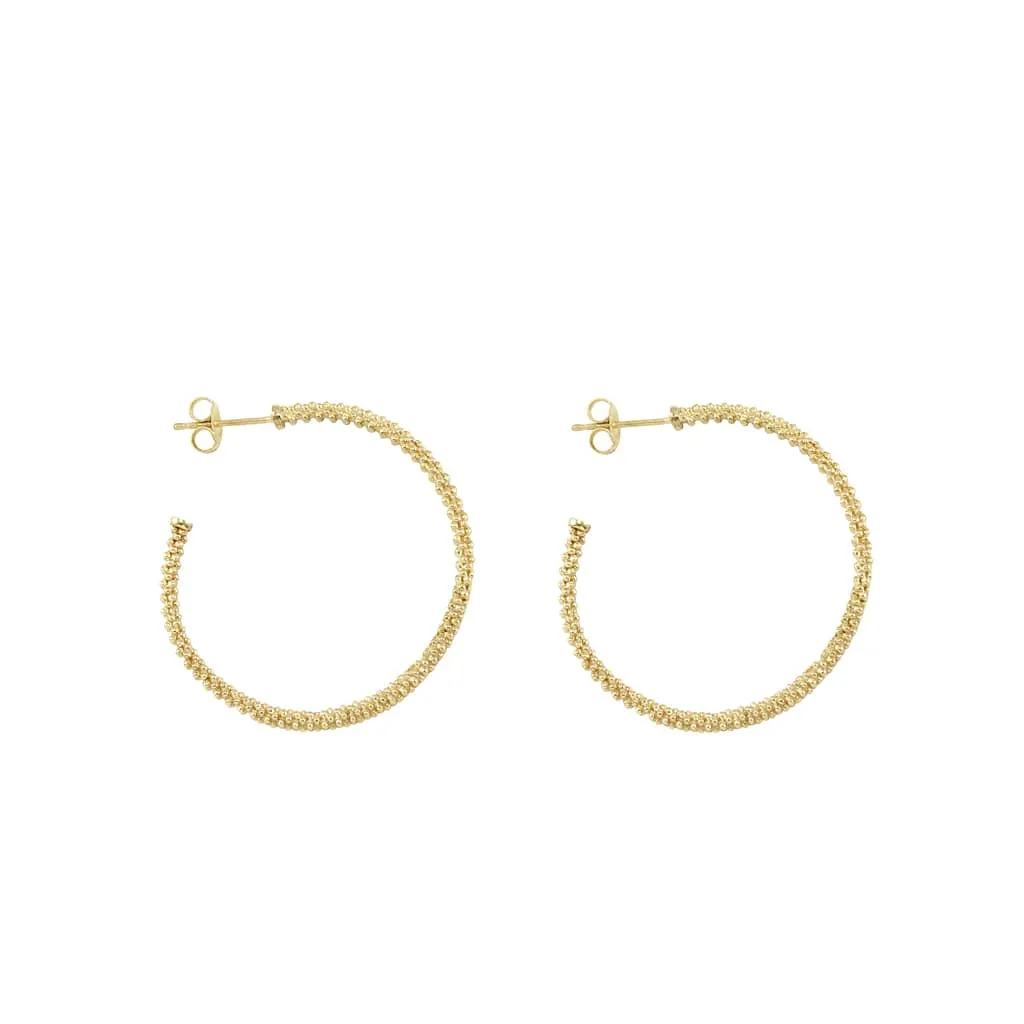 Caviar Gold 18K Gold Caviar Hoop Earrings