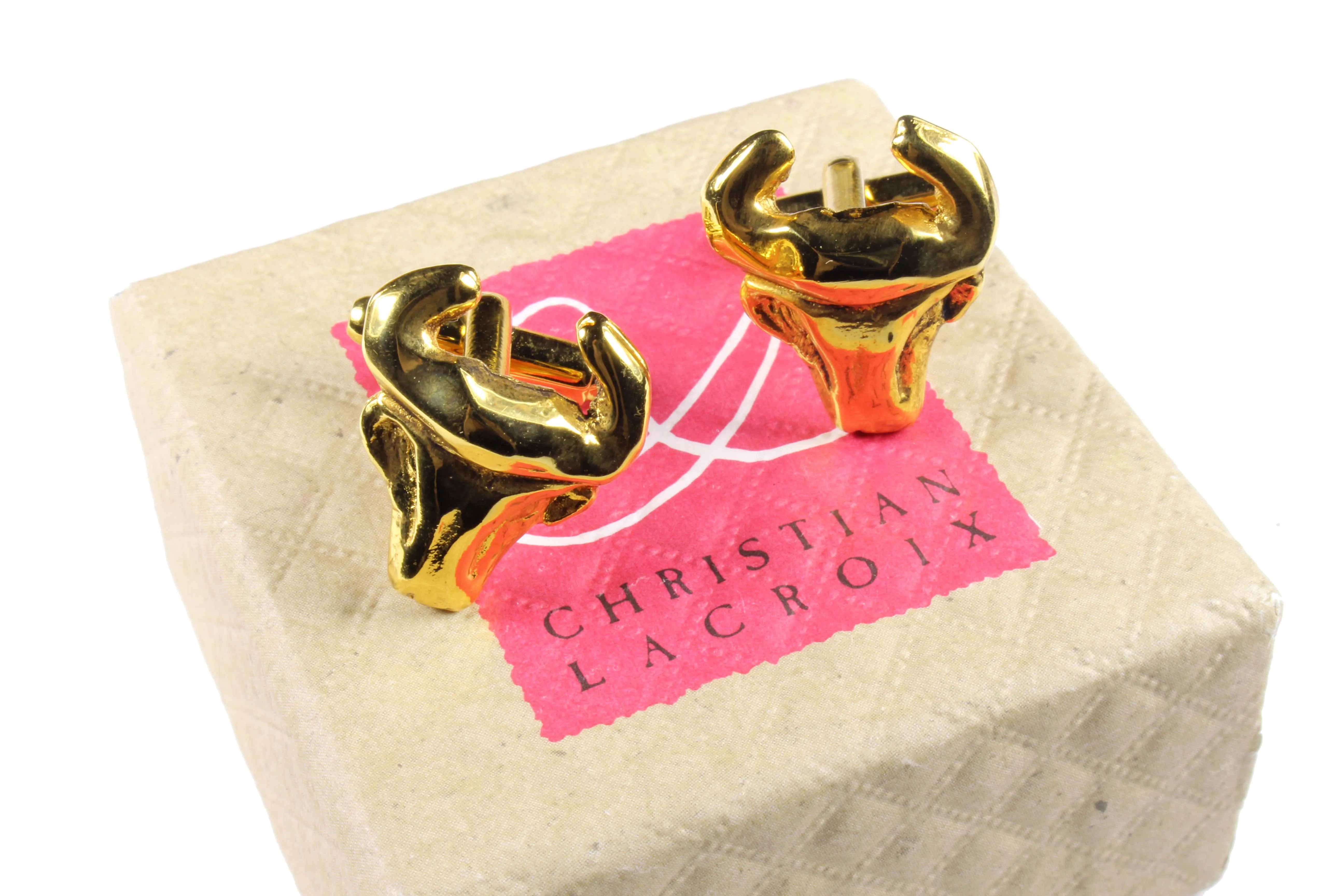 CHRISTIAN LACROIX bull head cufflinks