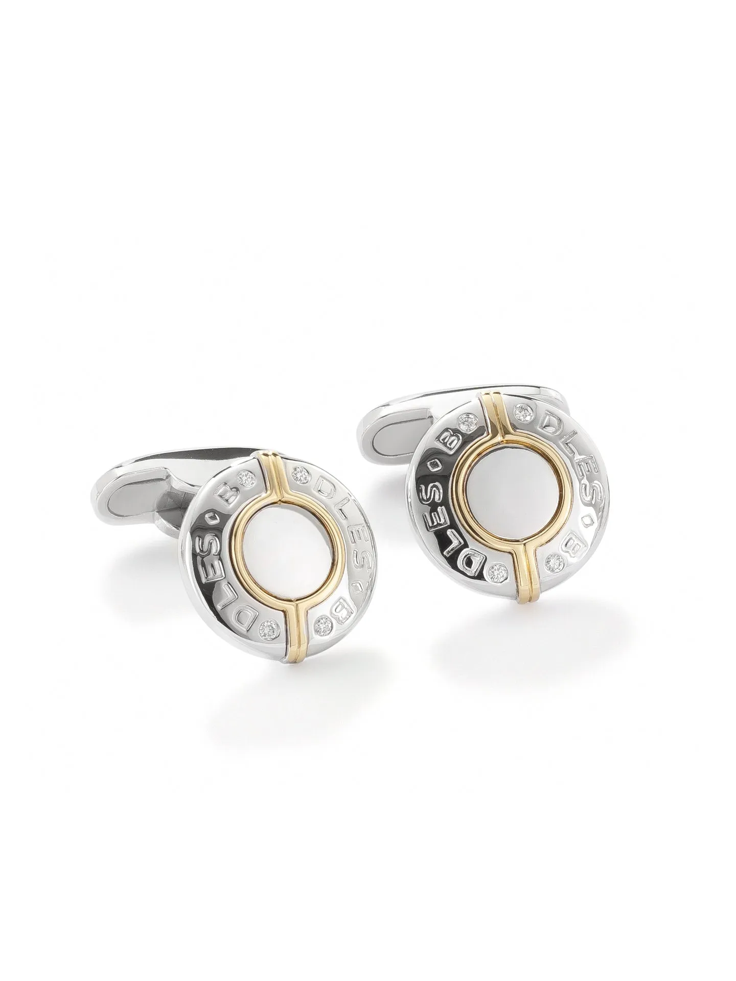 Classic White and Yellow Gold Cufflinks