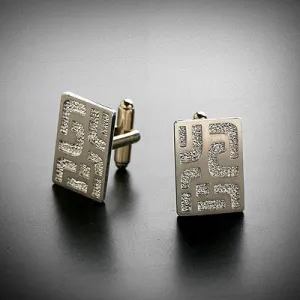 Dancing stone design silver cufflinks