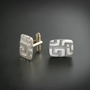 Dancing stone silver cufflinks