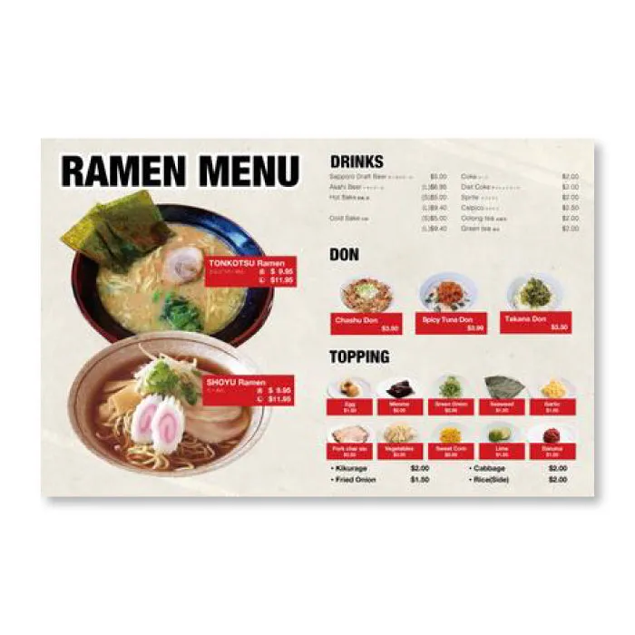 Digital menus