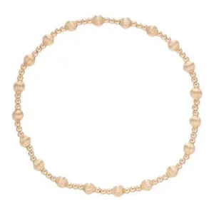 Dignity Sincerity Pattern 4mm Bead Bracelet - Gold