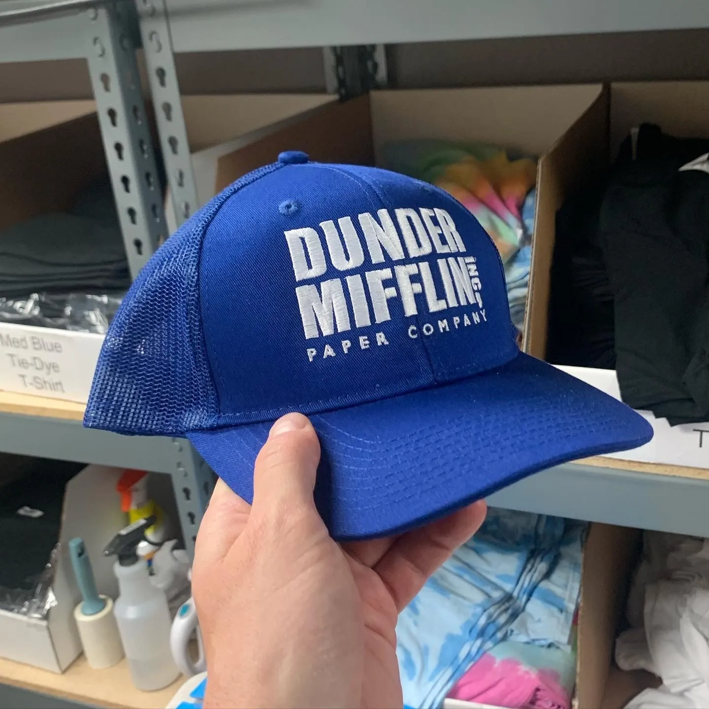 Dunder Mifflin - Premium Trucker Hat Royal Blue