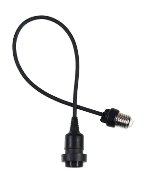 E27 Outdoor Festoon Pendant, Black Rubber Cable,