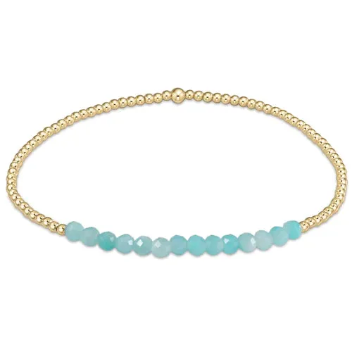 enewton: Gold Bliss 2mm Bead Bracelet - Amazonite