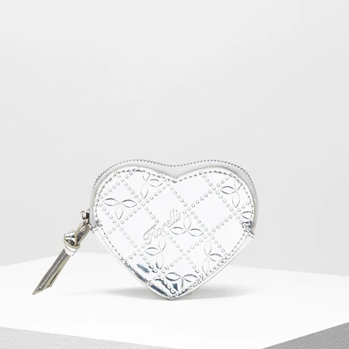 Fiorelli FWG2058 Heart Silver Emb Zip Purse Silver