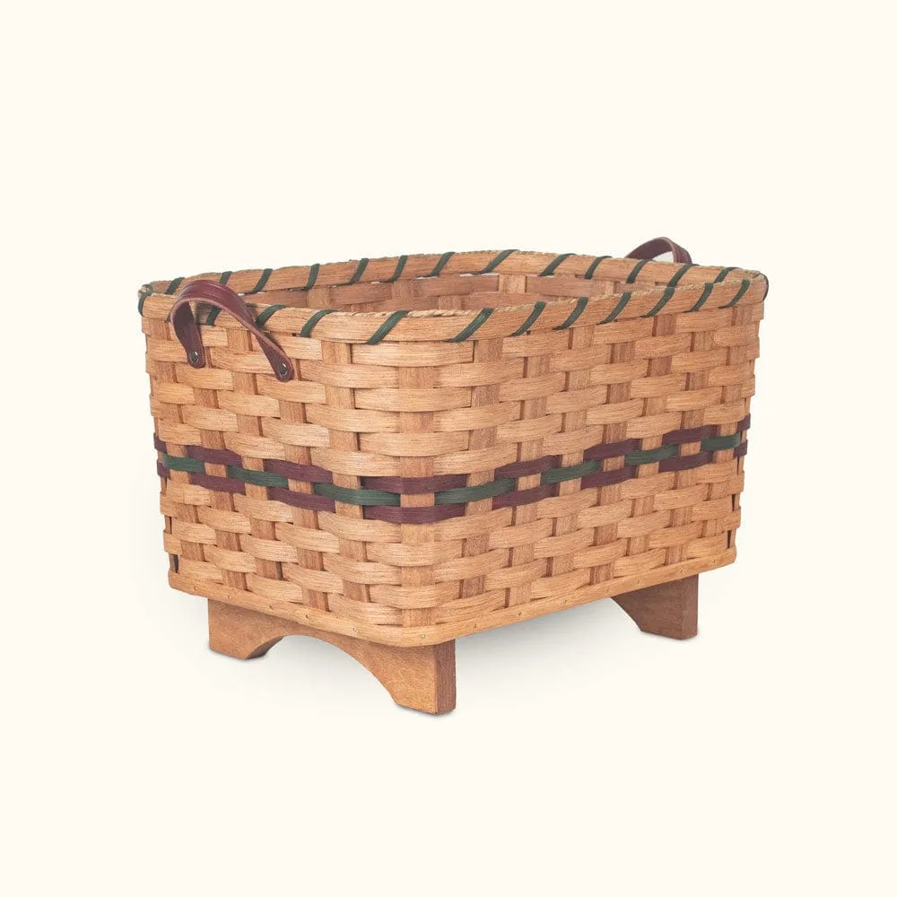 Fireplace Basket | Amish Woven Wooden Log & Magazine Storage