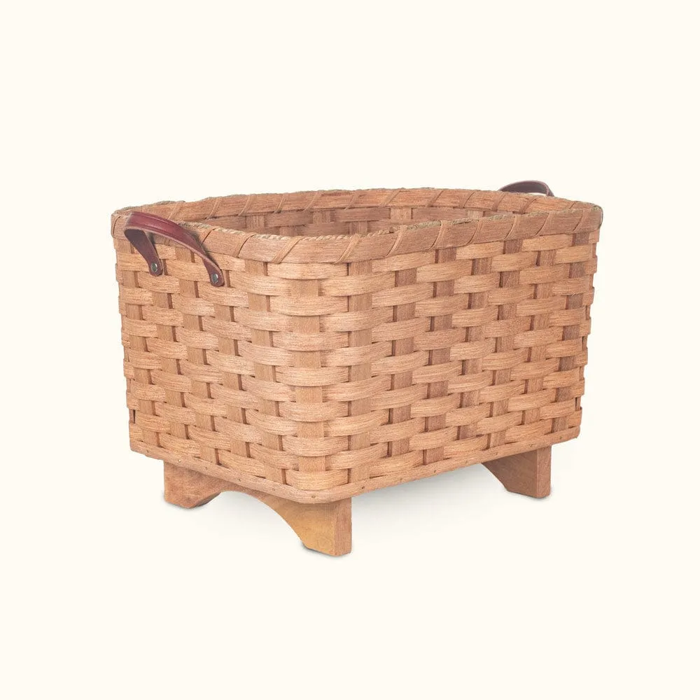 Fireplace Basket | Amish Woven Wooden Log & Magazine Storage