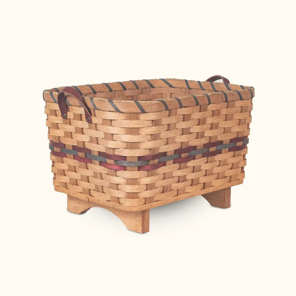 Fireplace Basket | Amish Woven Wooden Log & Magazine Storage