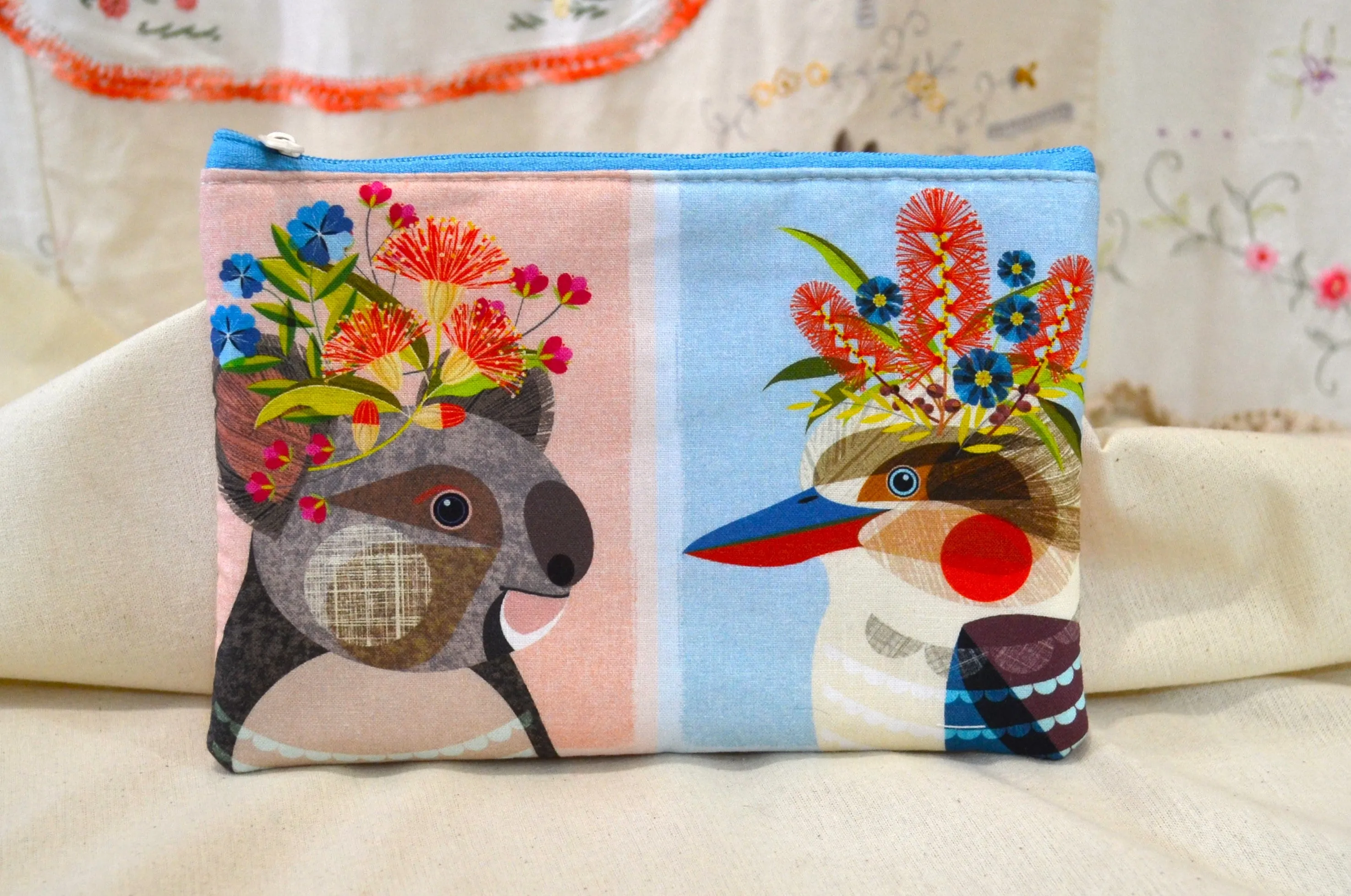 Floral Pairs Zip Purse