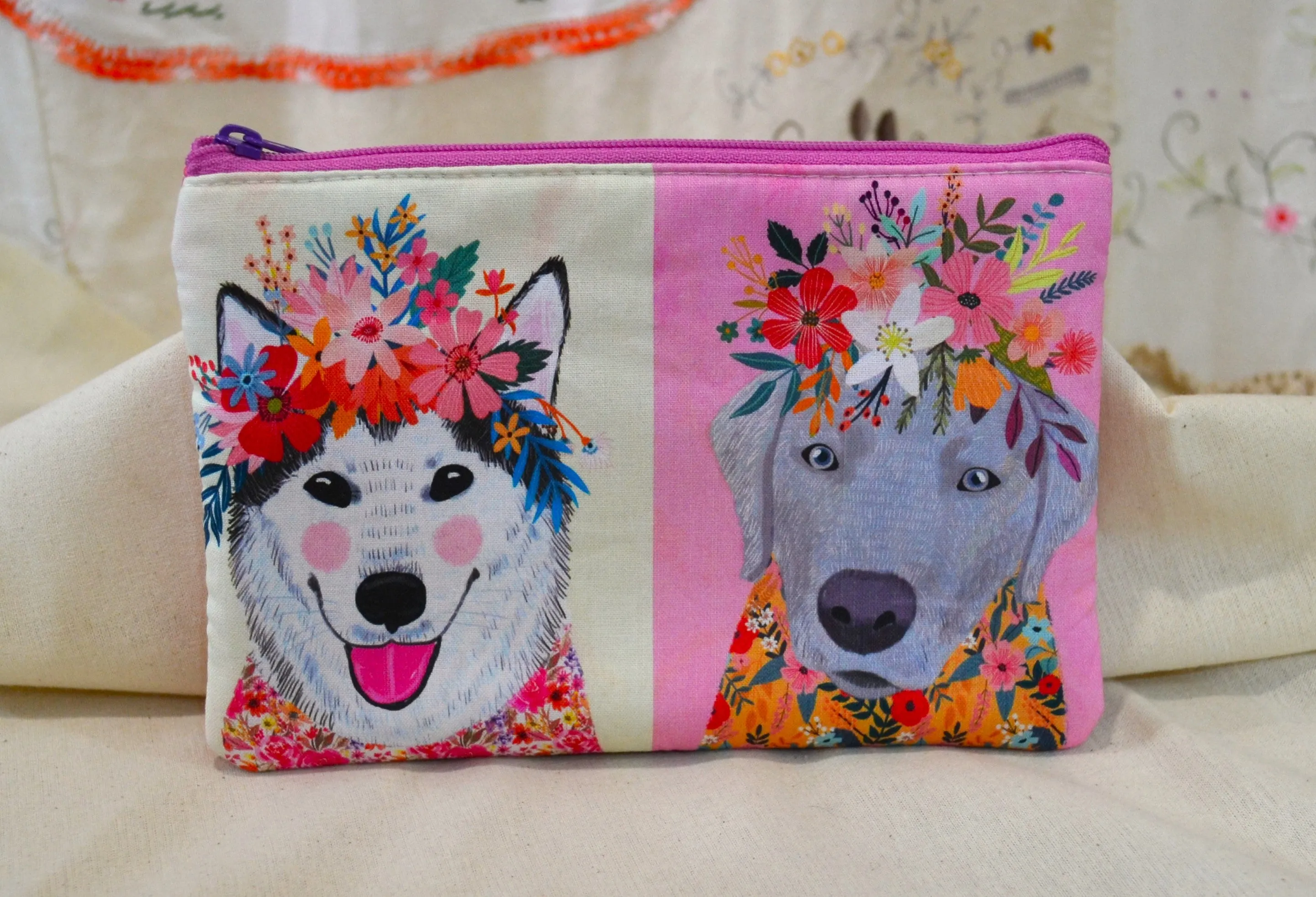 Floral Pairs Zip Purse