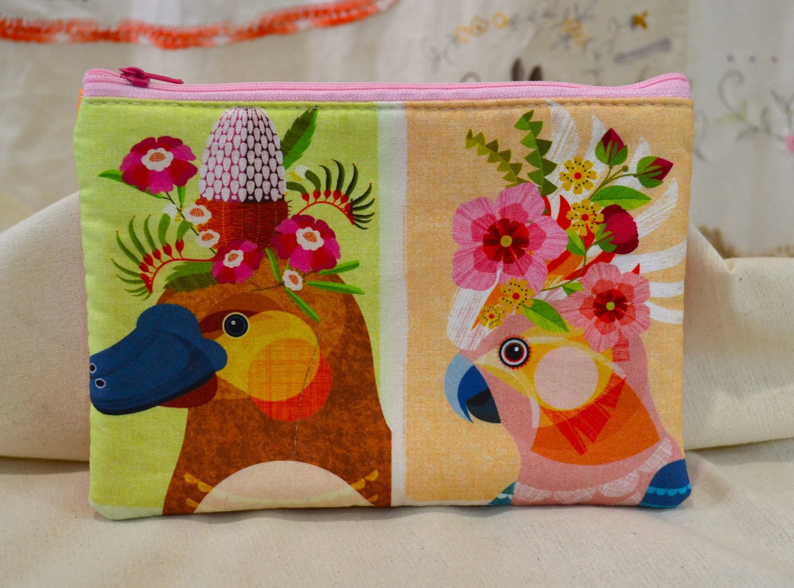 Floral Pairs Zip Purse