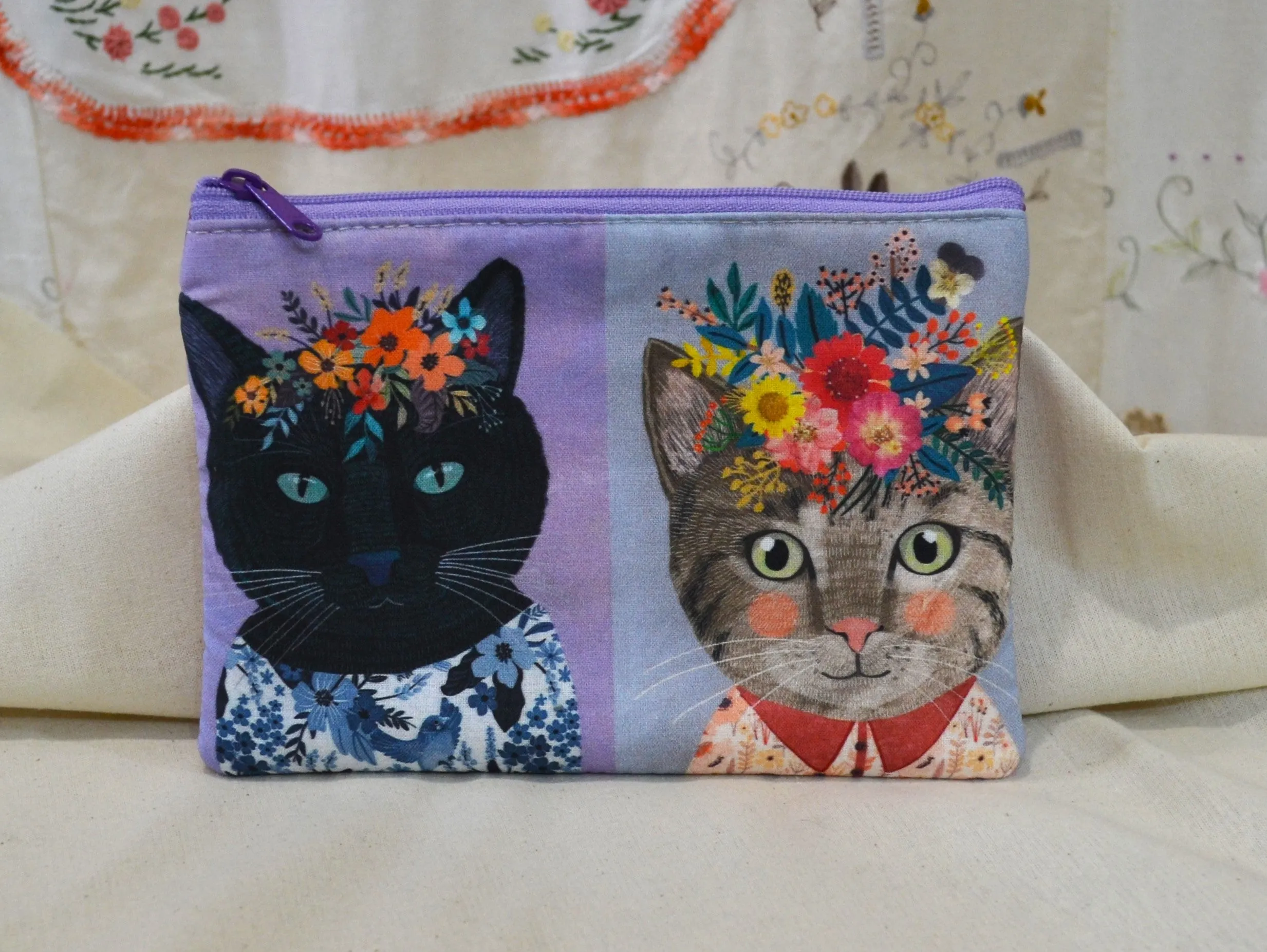 Floral Pairs Zip Purse